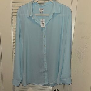 J. Crew Women's Sky Blue Button-Down Shirt